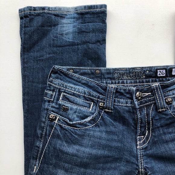 Miss Me Distressed Boot Cut Jeans Size 26 - Picture 5 of 7